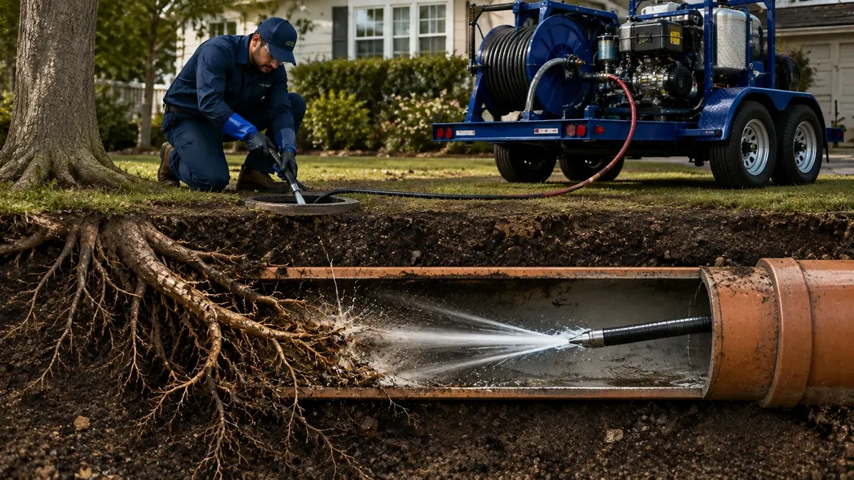 Tree Root Removal with Hydro Jetting in Bolinas